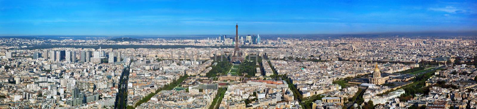 Paris panorama, France. Eiffel Tower, Les Invalides. by photocreo