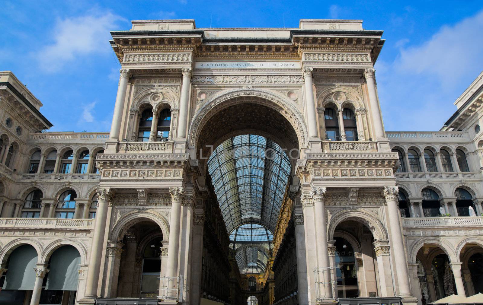 Vittorio Emanuele II Gallery at Piazza del Duomo in Milan. Lombardy, Italy.