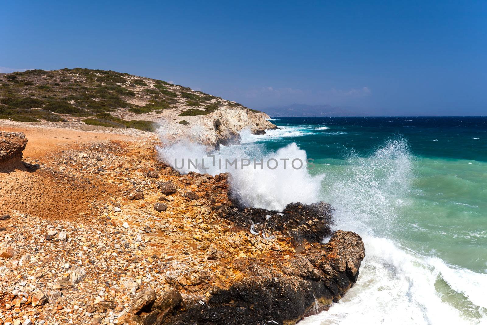 The sea coast of the island of Crete by the Libyan sea