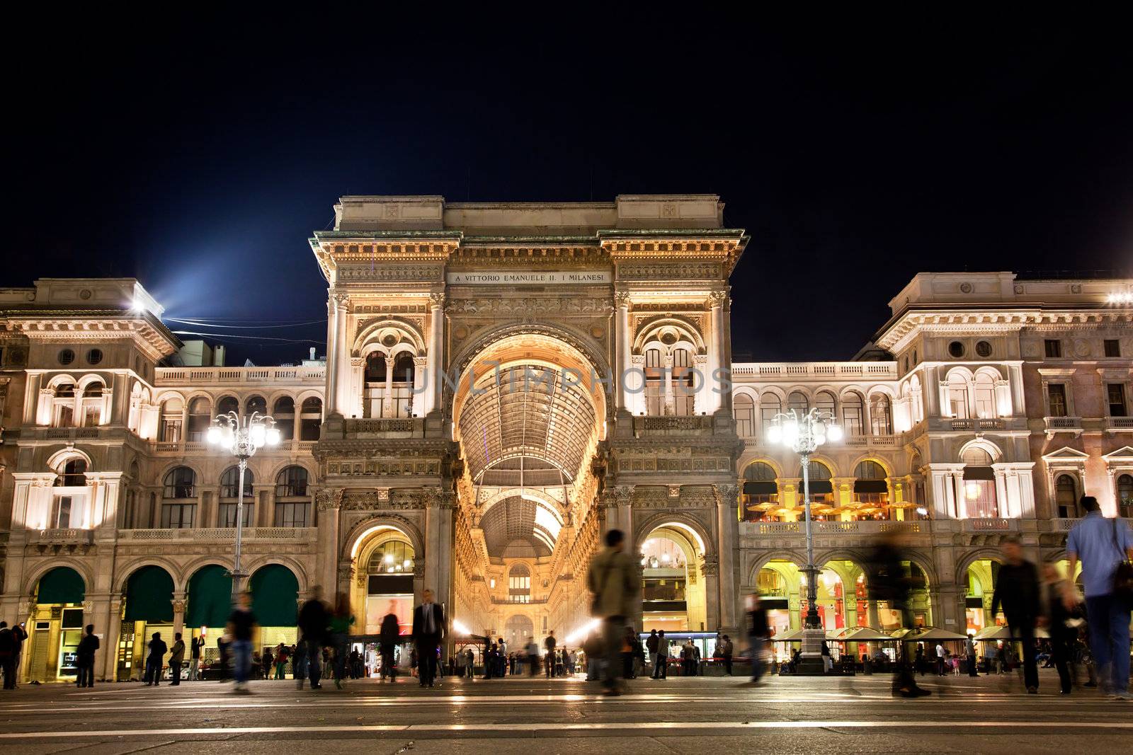Vittorio Emanuele II Gallery at Piazza del Duomo in Milan. Lombardy, Italy.