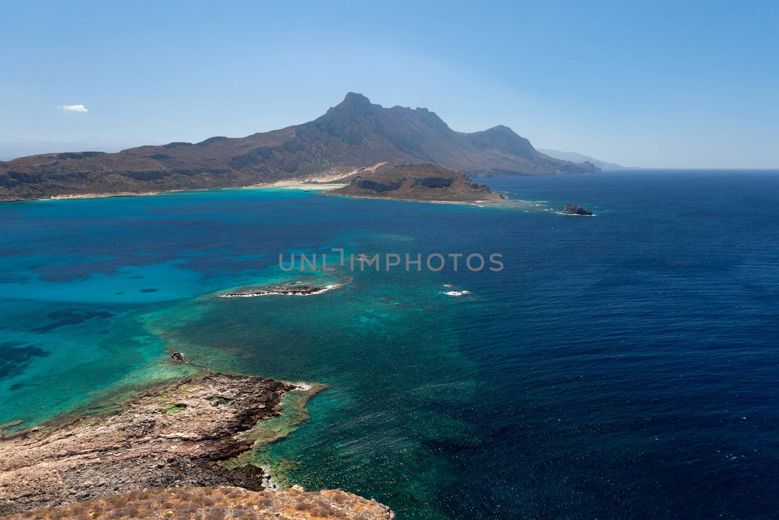 The place is called Bay Beach. Bay this remarkable because it is a place of merge of three seas - the Cretan and Mediterranean, and Ionian.