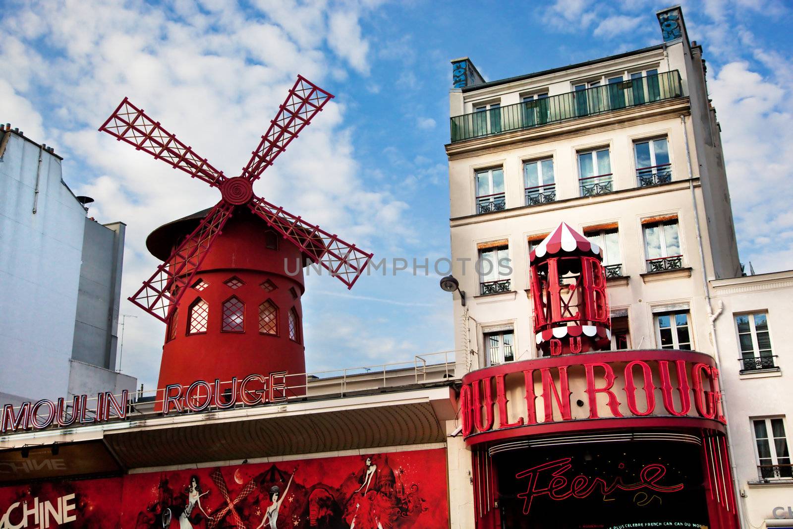 Moulin Rouge cabaret - Red Mill on Montmartre, Paris, France