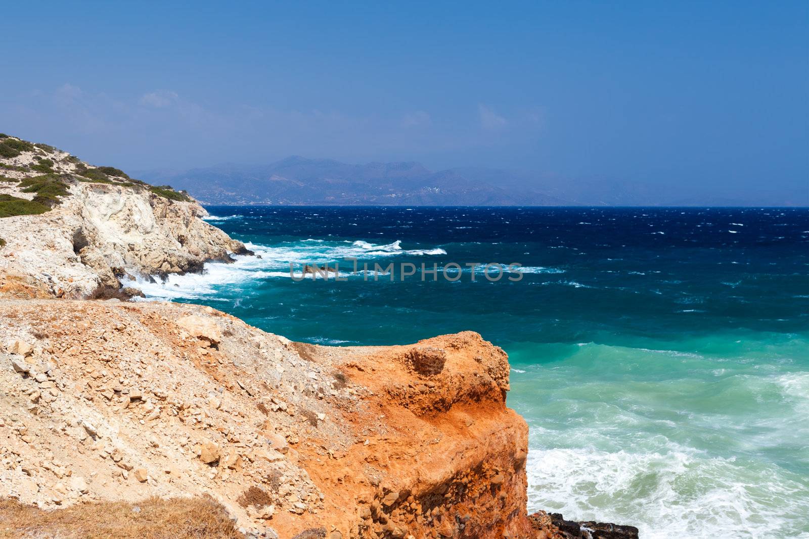 The sea coast of the island of Crete by the Libyan sea