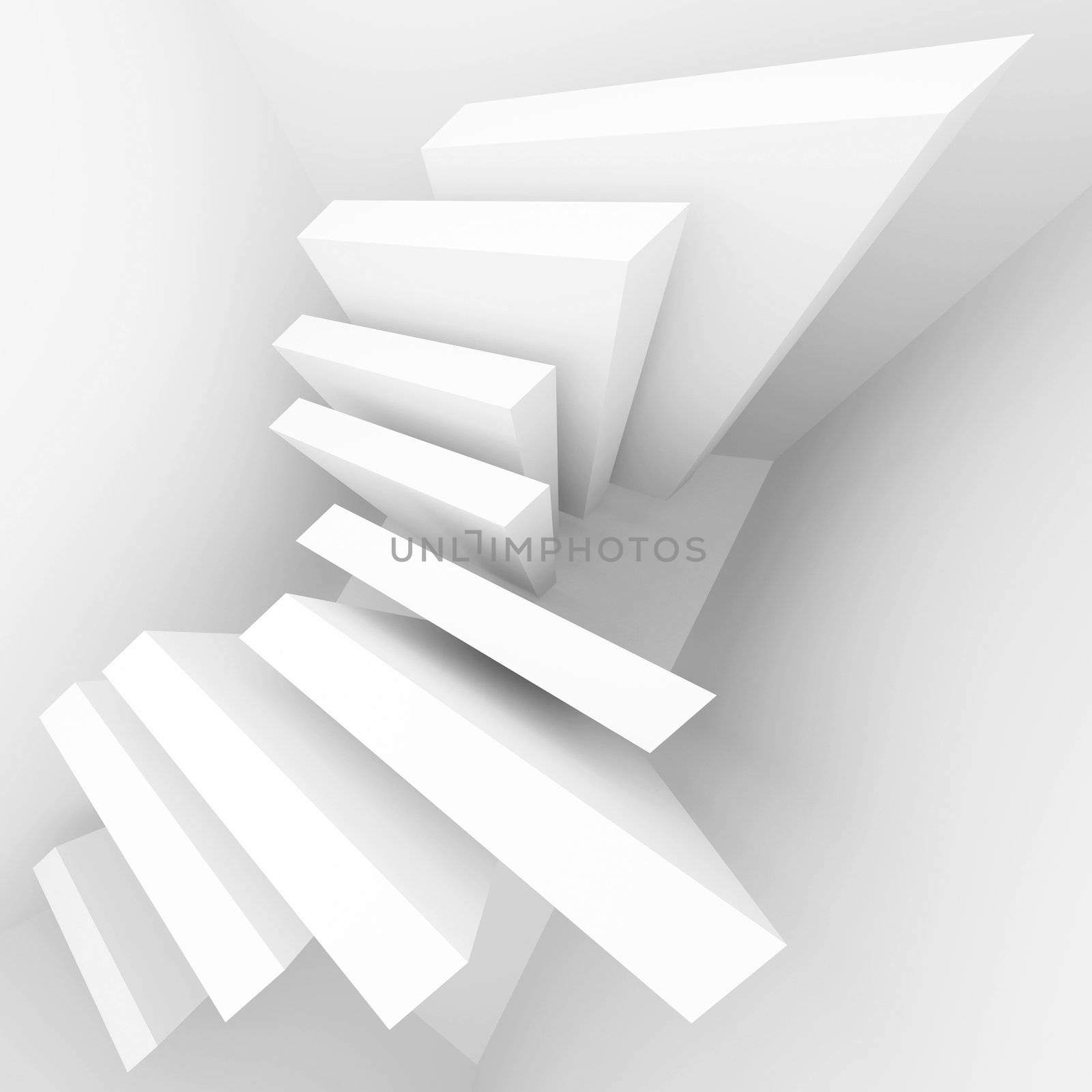 3d Illustration of White Abstract Geometric Background