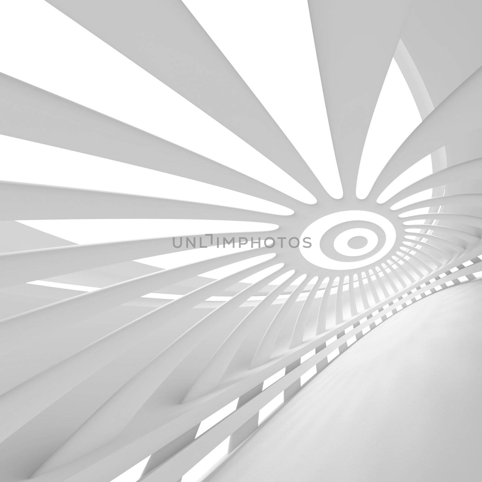 3d Illustration of White Abstract Architecture Construction