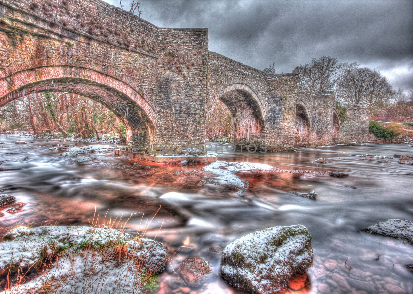 Snowey bridge in the Breacon Beacons by olliemt