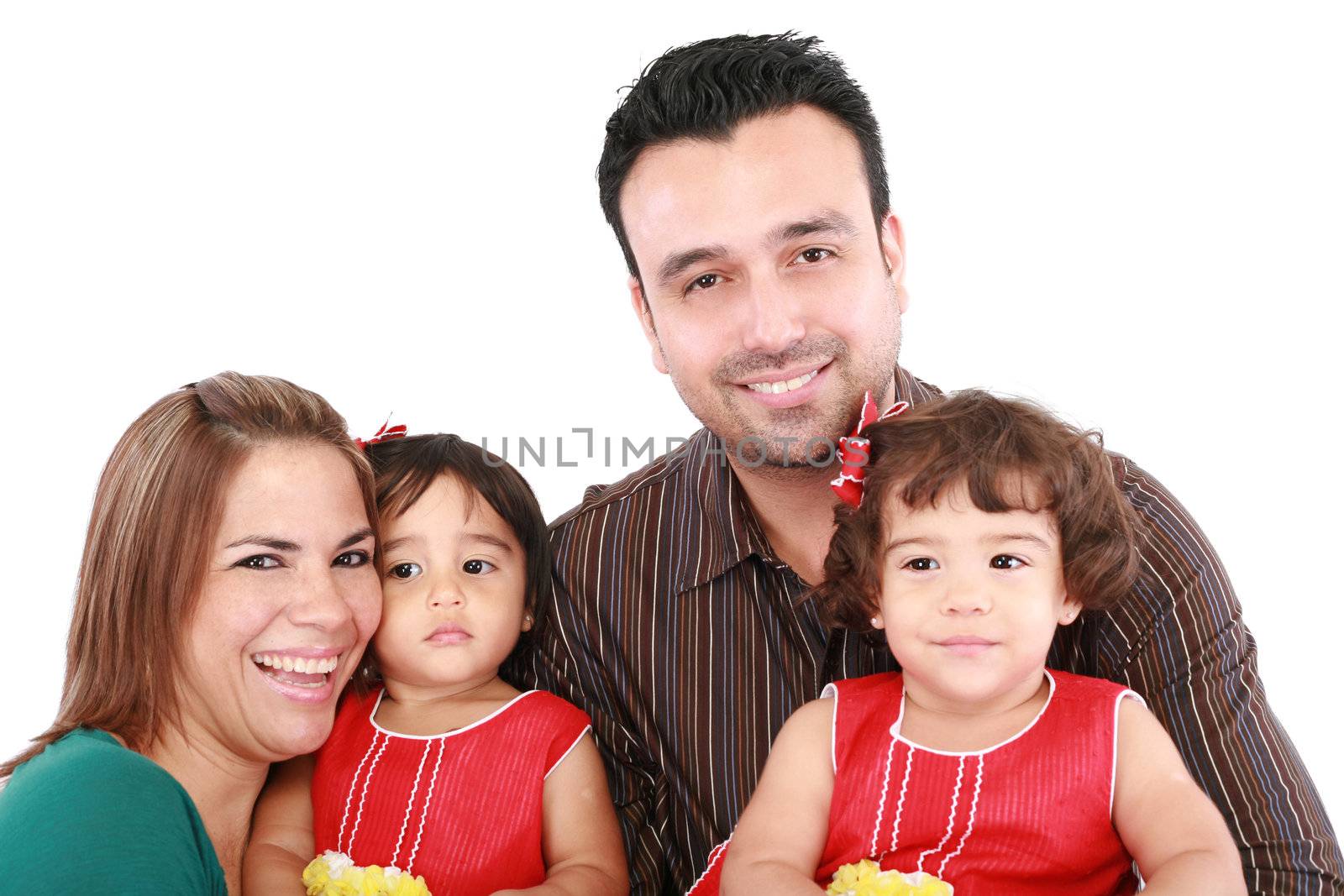 Beautiful happy family - isolated over a white background by dacasdo