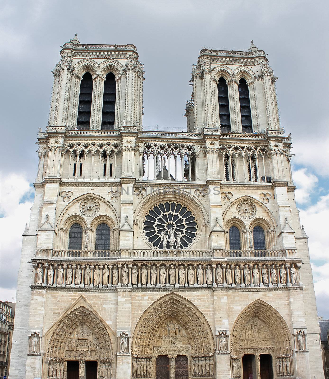 Facade of Notre Dame de Paris. France 
