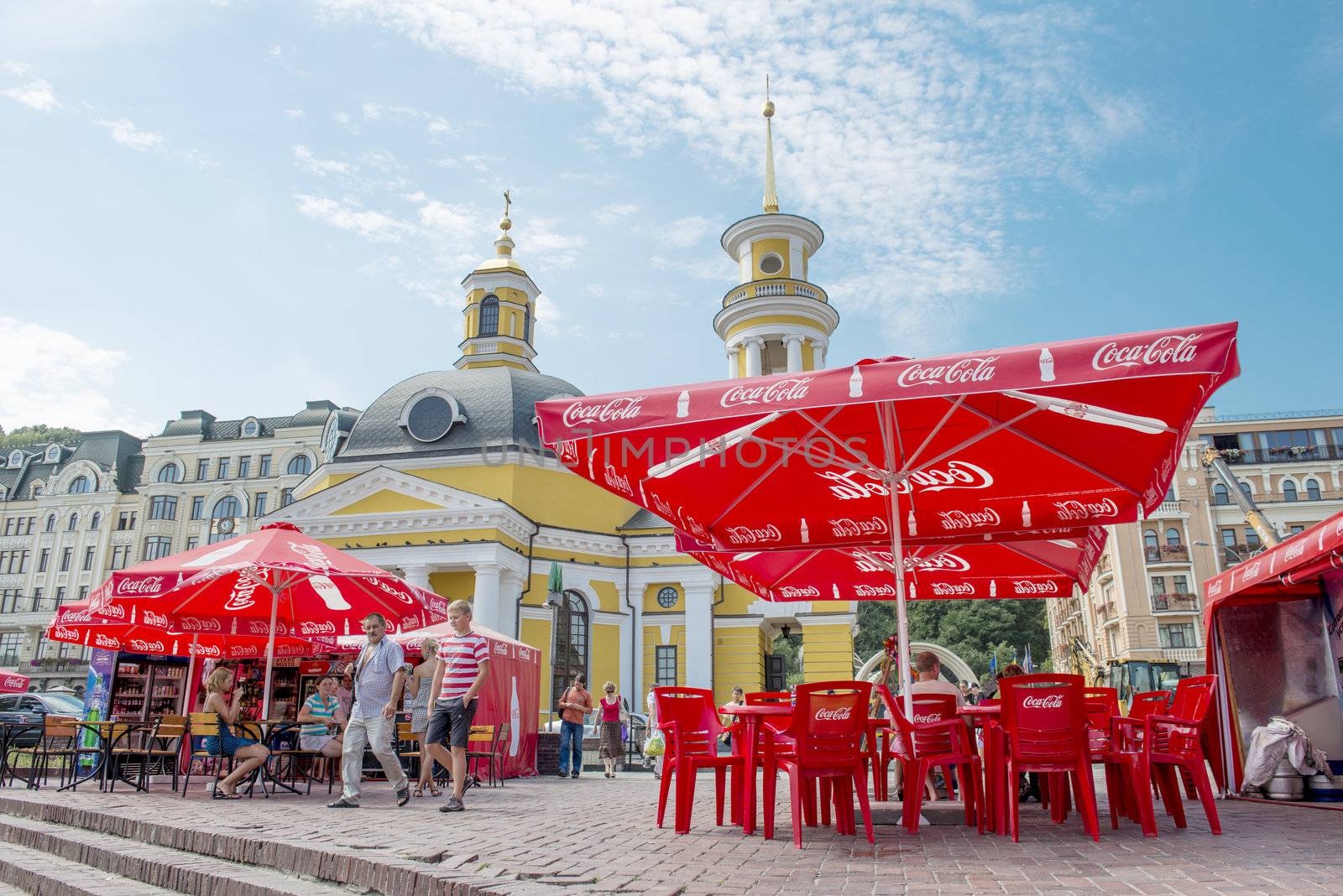 Street cafe in Kiev,Ukraine. Taken on August 2012.