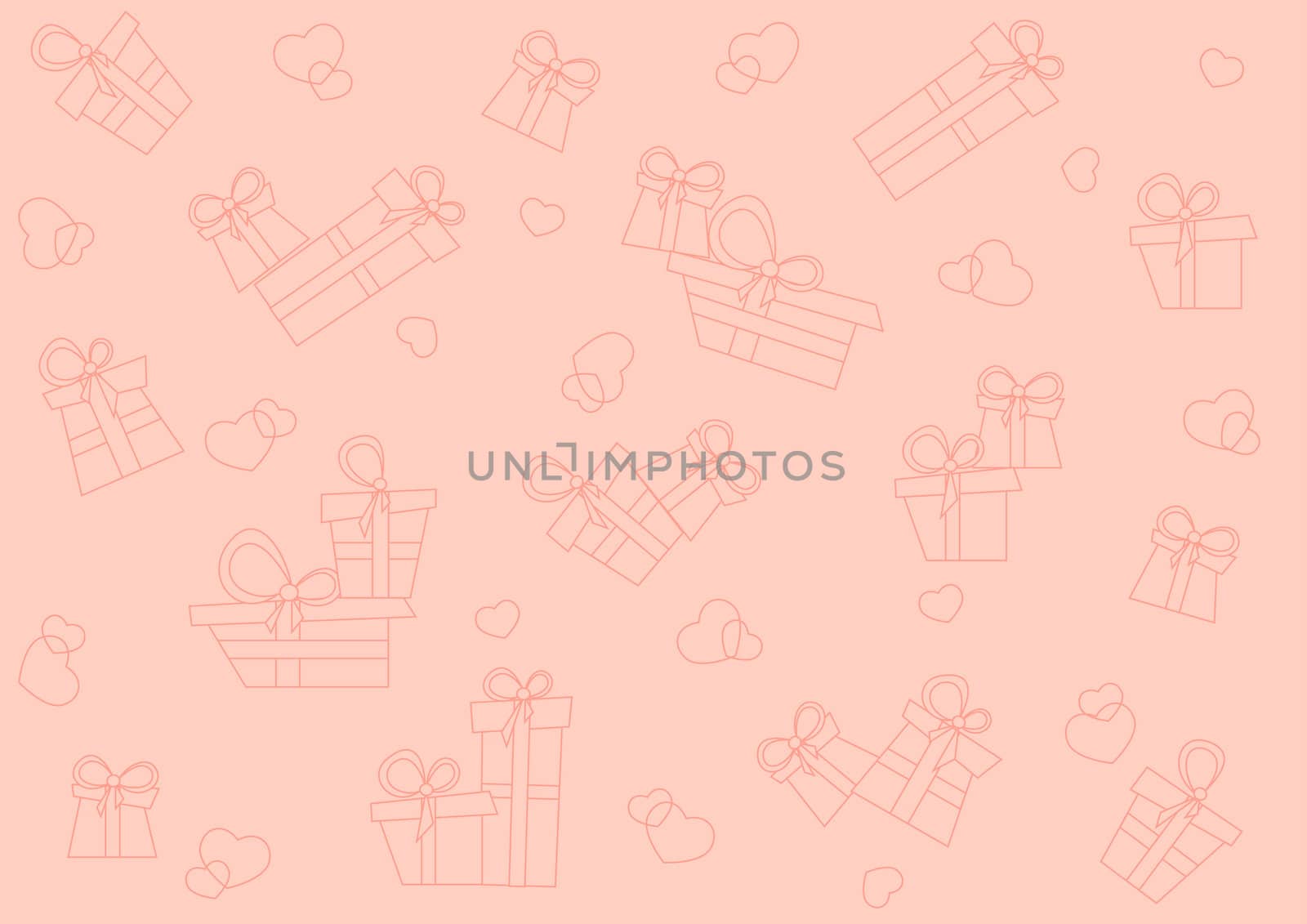 Pink seamless pattern with gifts and hearts
