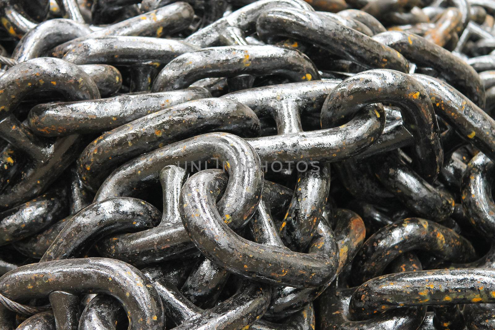 The new black anchor chain in stock shipyard by NickNick
