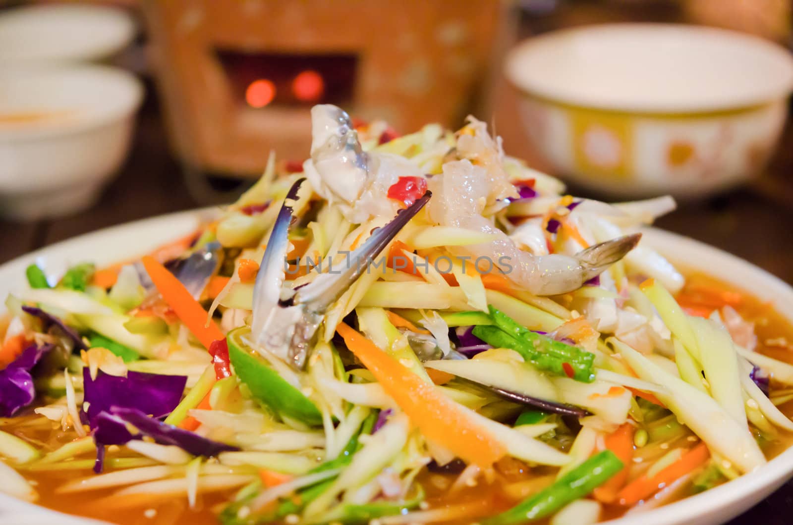  spicy salad  with  mixed seafood ,  Thai style food