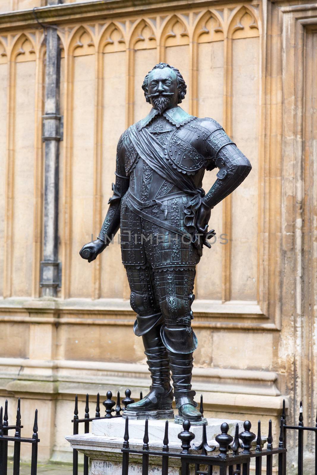 Statue of Earl of Pembroke, founder of Pembroke College Oxford University in Bodleian library