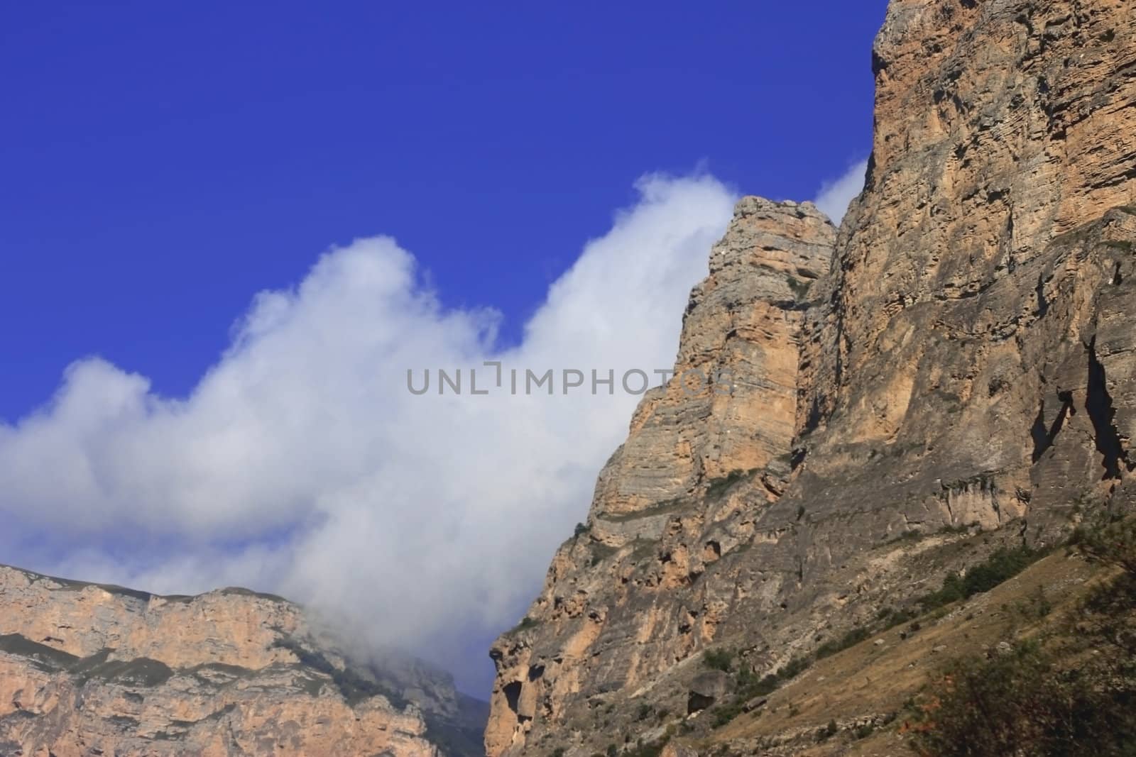 Caucasus mountains summertime. The Adyl-Su canyon travel