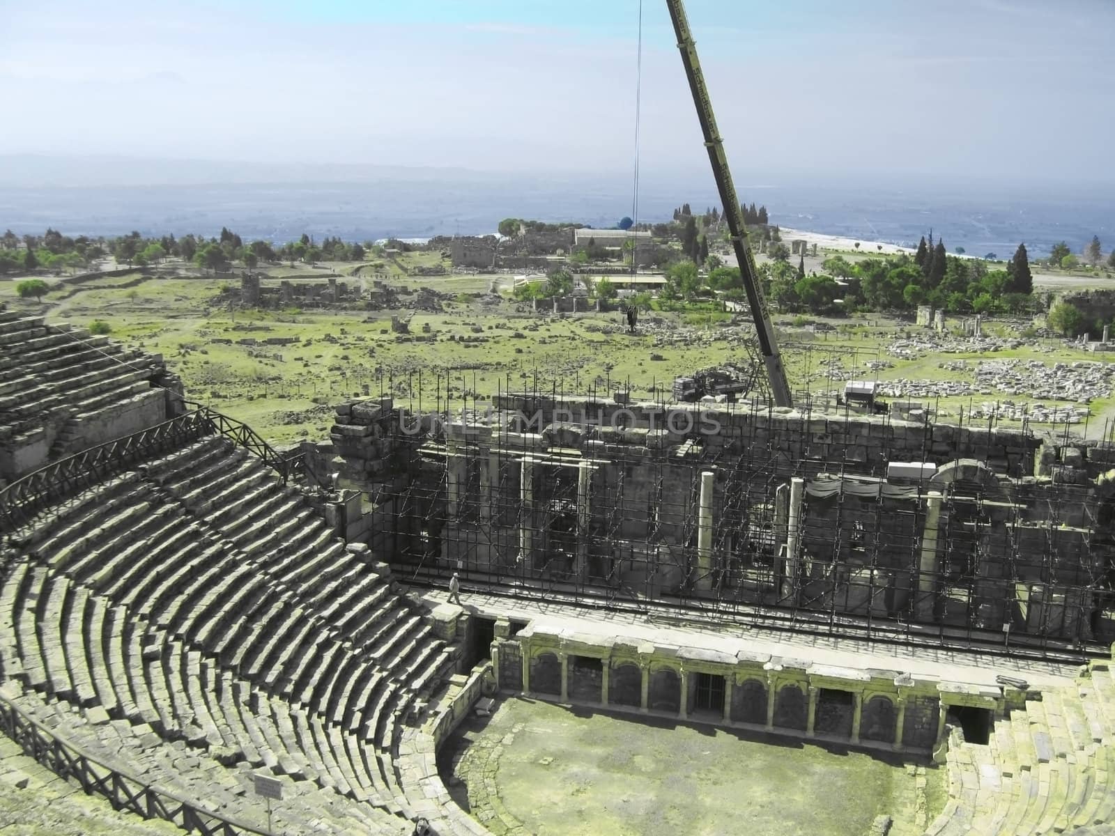 Ancient amphitheatre  in Hierapolis, Pamukkale, Turkey