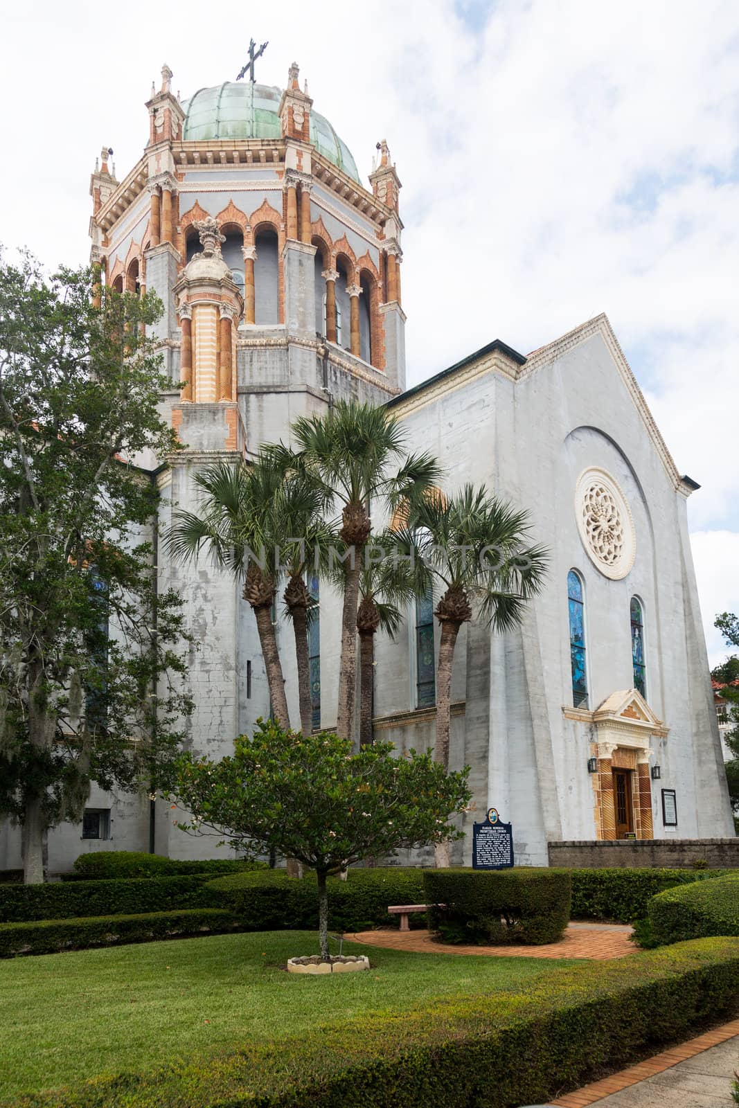 Ornate dome and tower of Memorial Presbyterian Church built Henry Flagler in St Augustine Florida