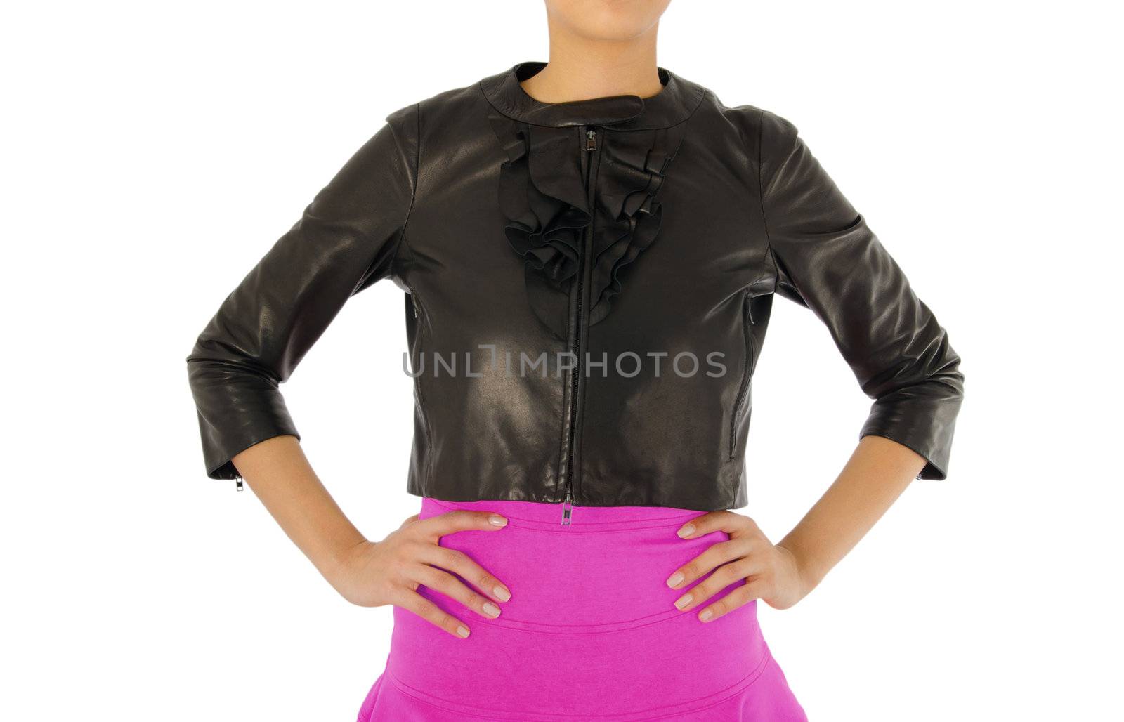 Stylish jacket isolated on model
