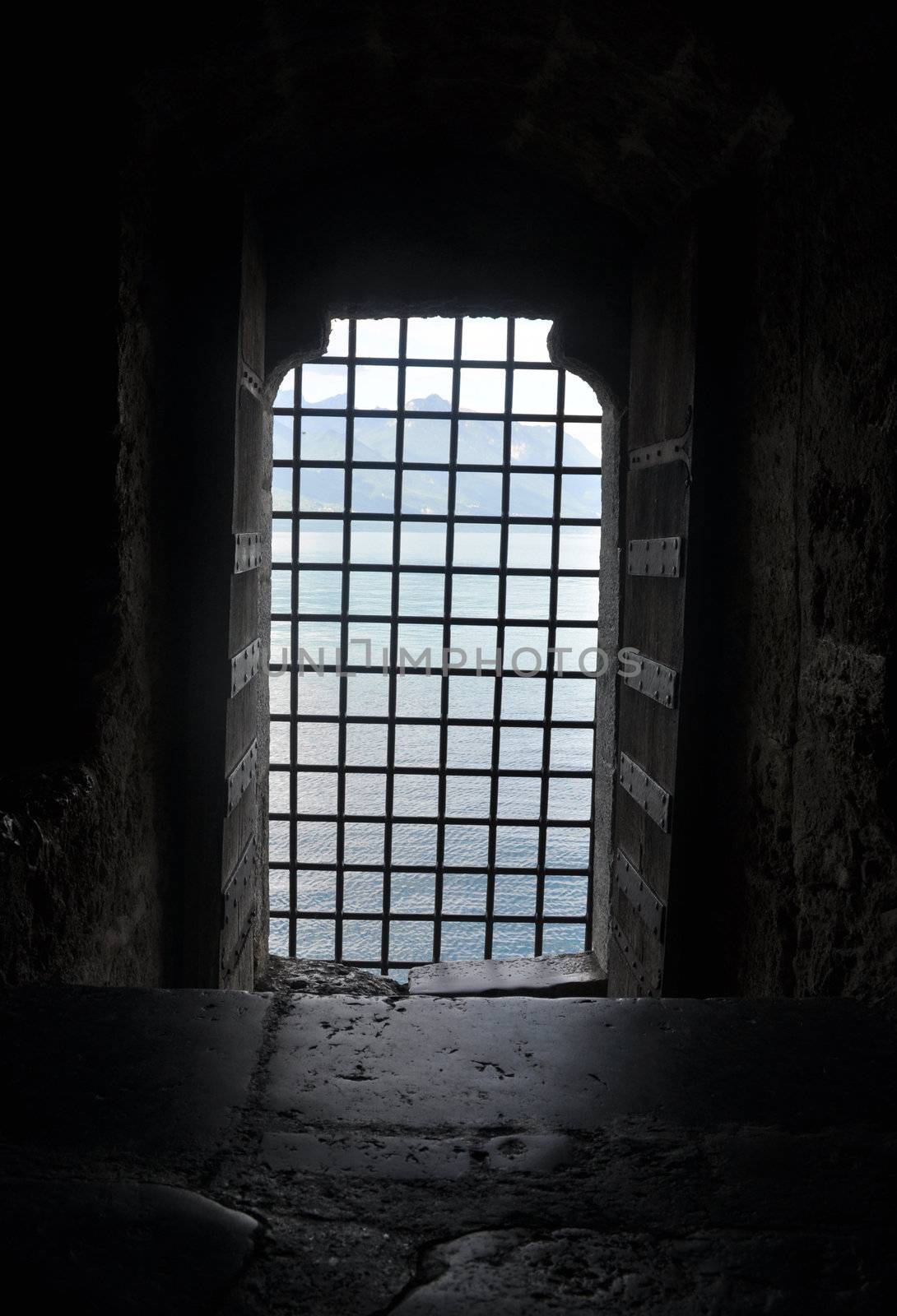 View through barred castle doow by catalinr