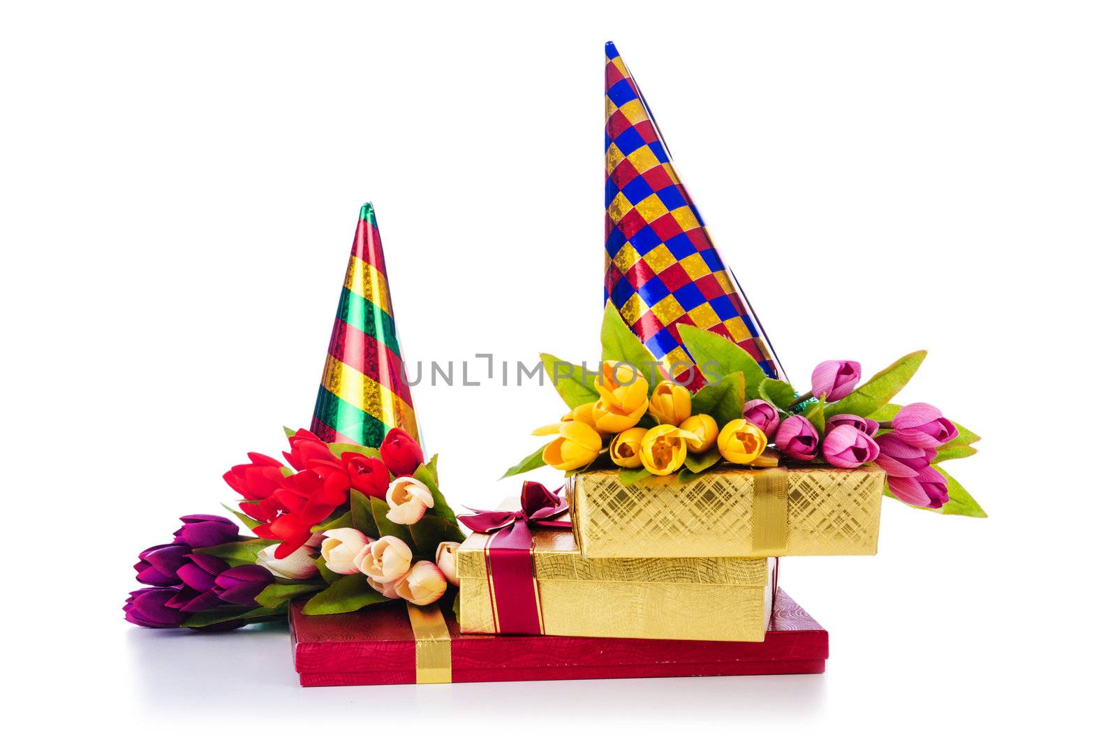 Party items on the white