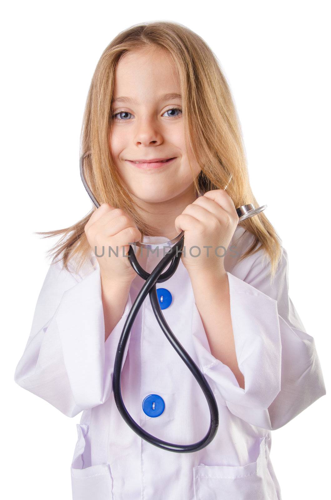 Little girl in doctor costume