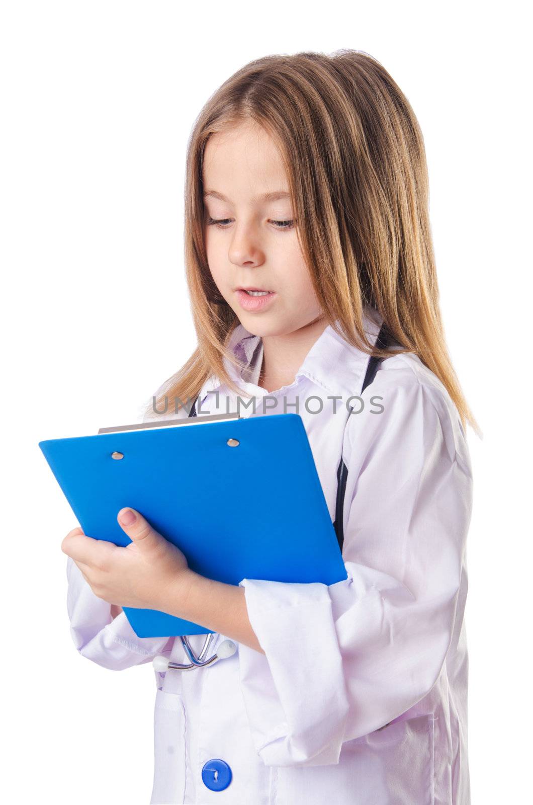 Little girl in doctor costume
