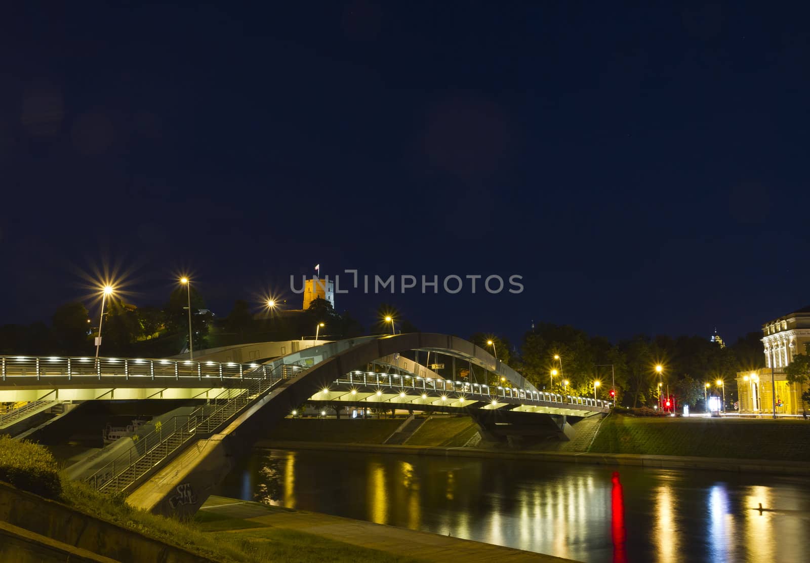 Bridge over the Neris River in Vilnius, Lithuania