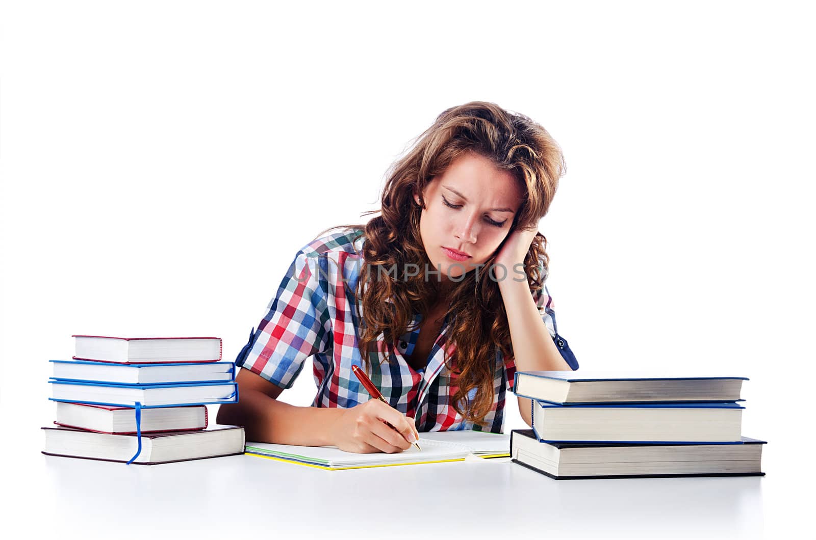Student preparing for the exams