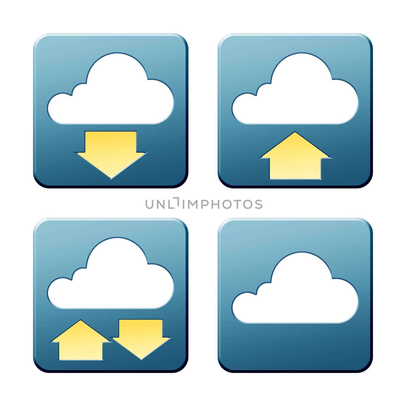 A set of some nice and modern cloud signs with clipping path