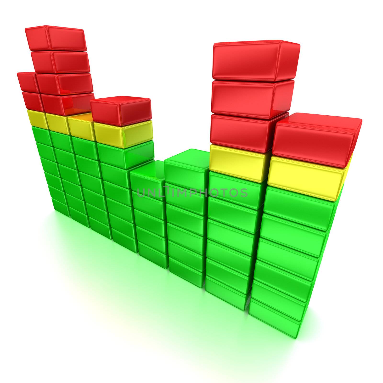 3d illustration of colorful equalizer pattern