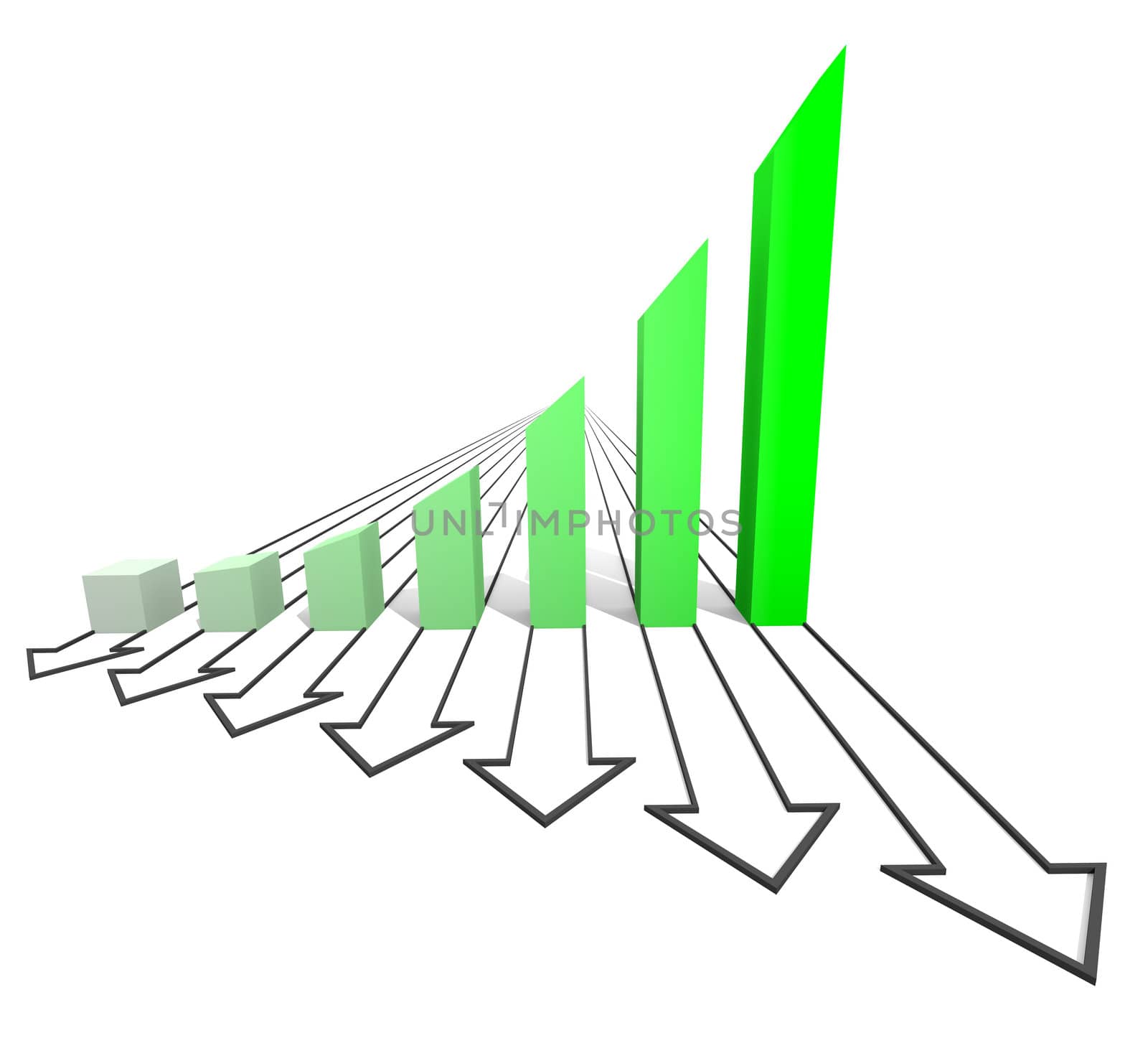 Arrowed business chart green by dengess