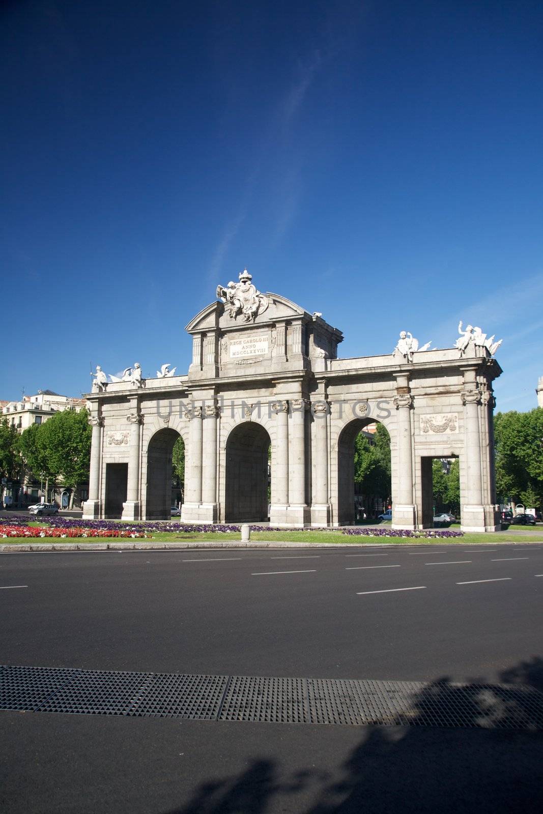Puerta de Alcala monument at Madrid Spain