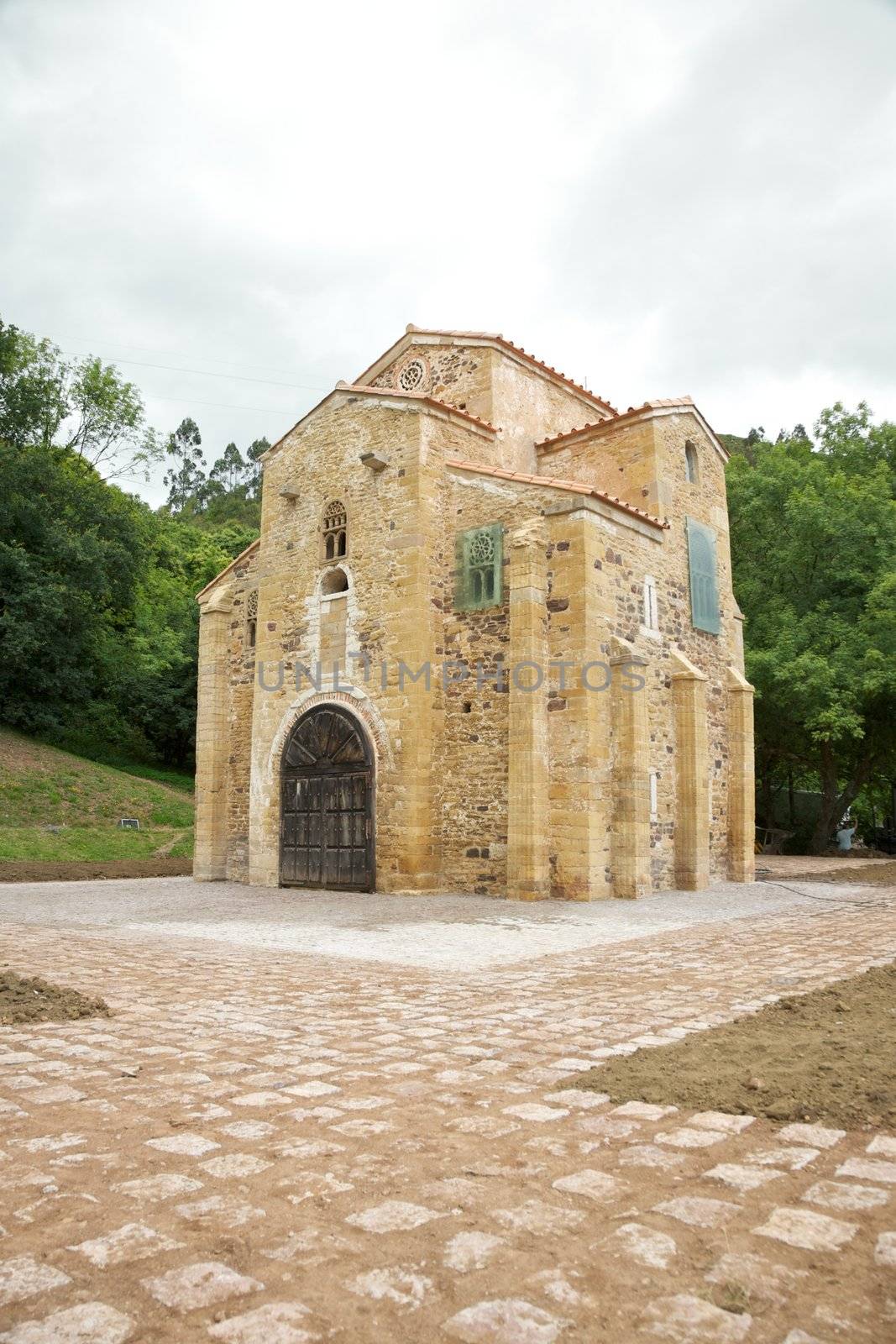 IX century San Miguel de Lillo church near Oviedo city in Asturias 