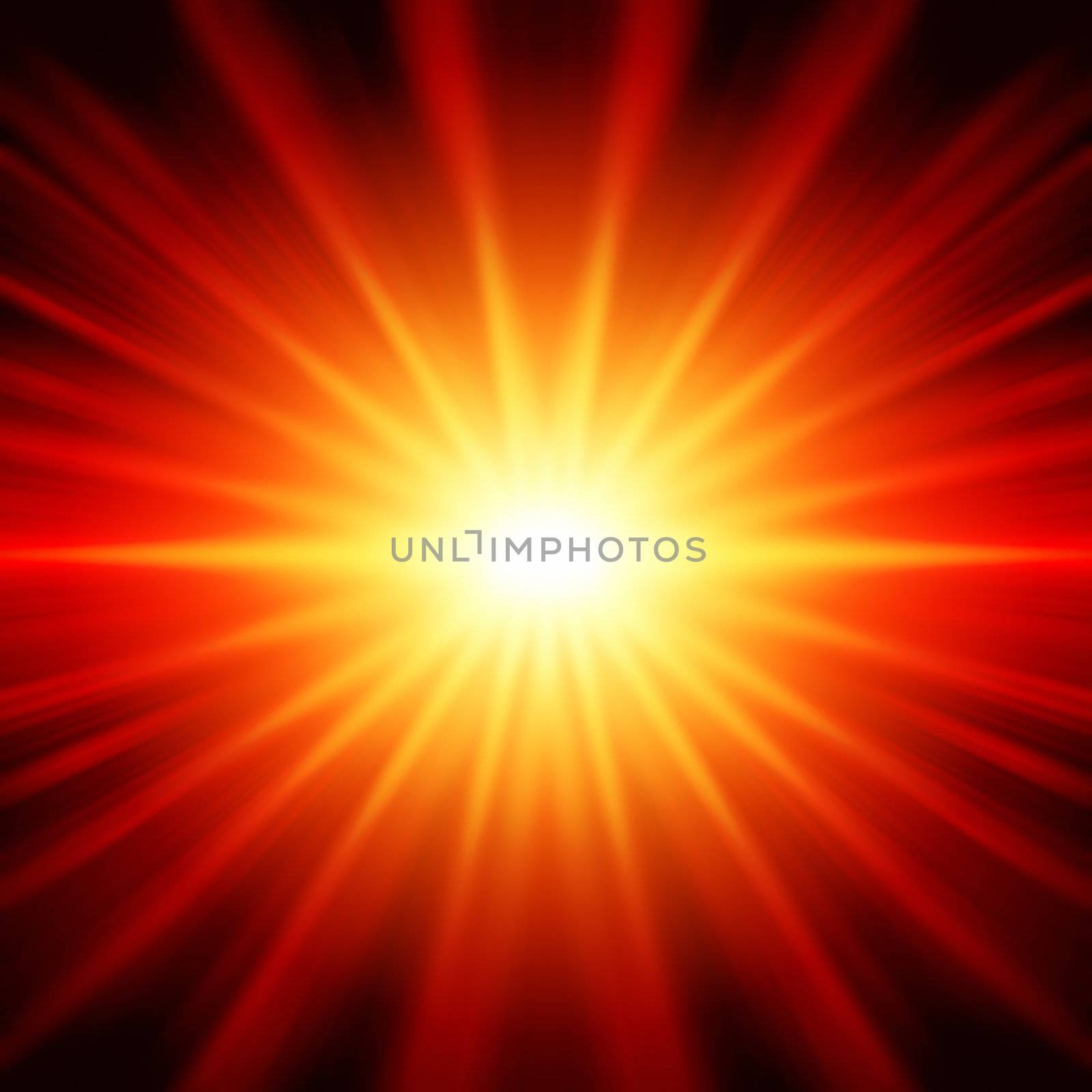 abstract yellow and red rays lights like star over black background