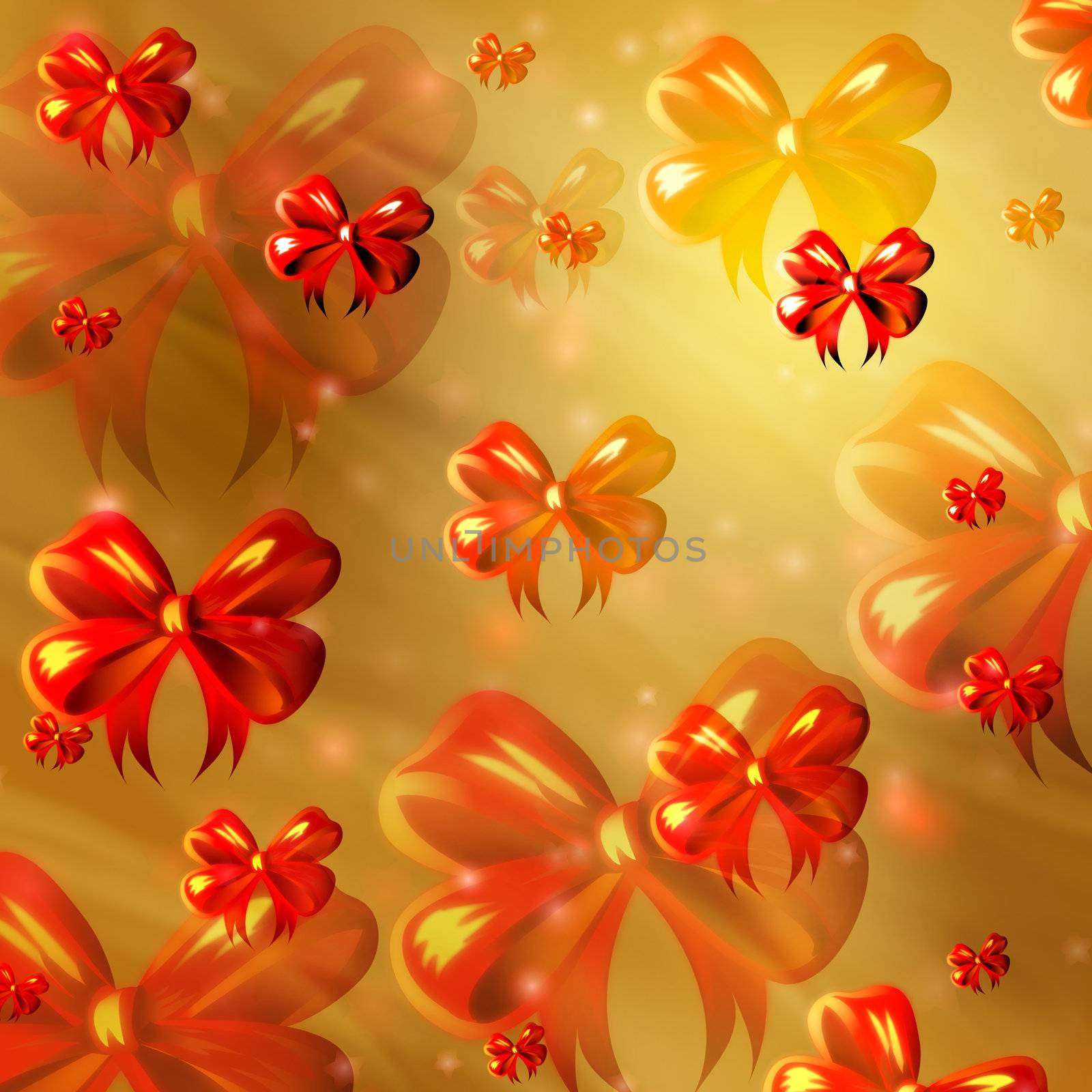 abstract yellow background with orange ribbons by marinini