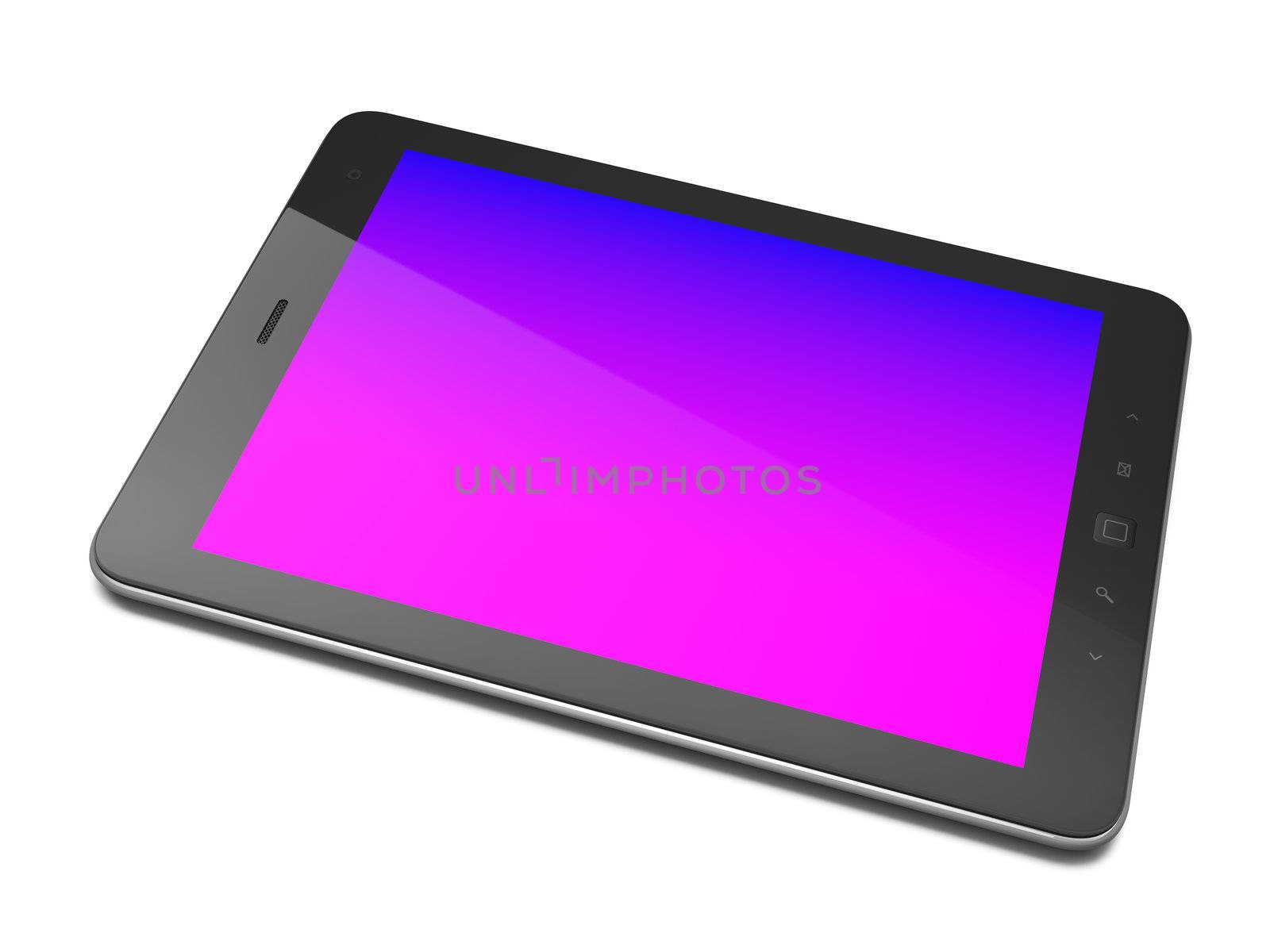 Beautiful black tablet pc on white background by maxkabakov