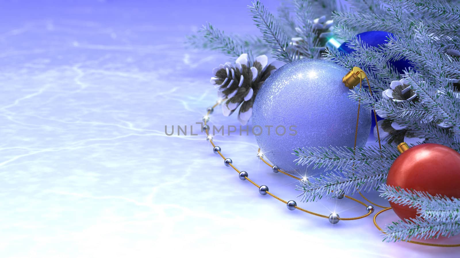 Happy New Year and Merry Christmas background with ice by denisgo