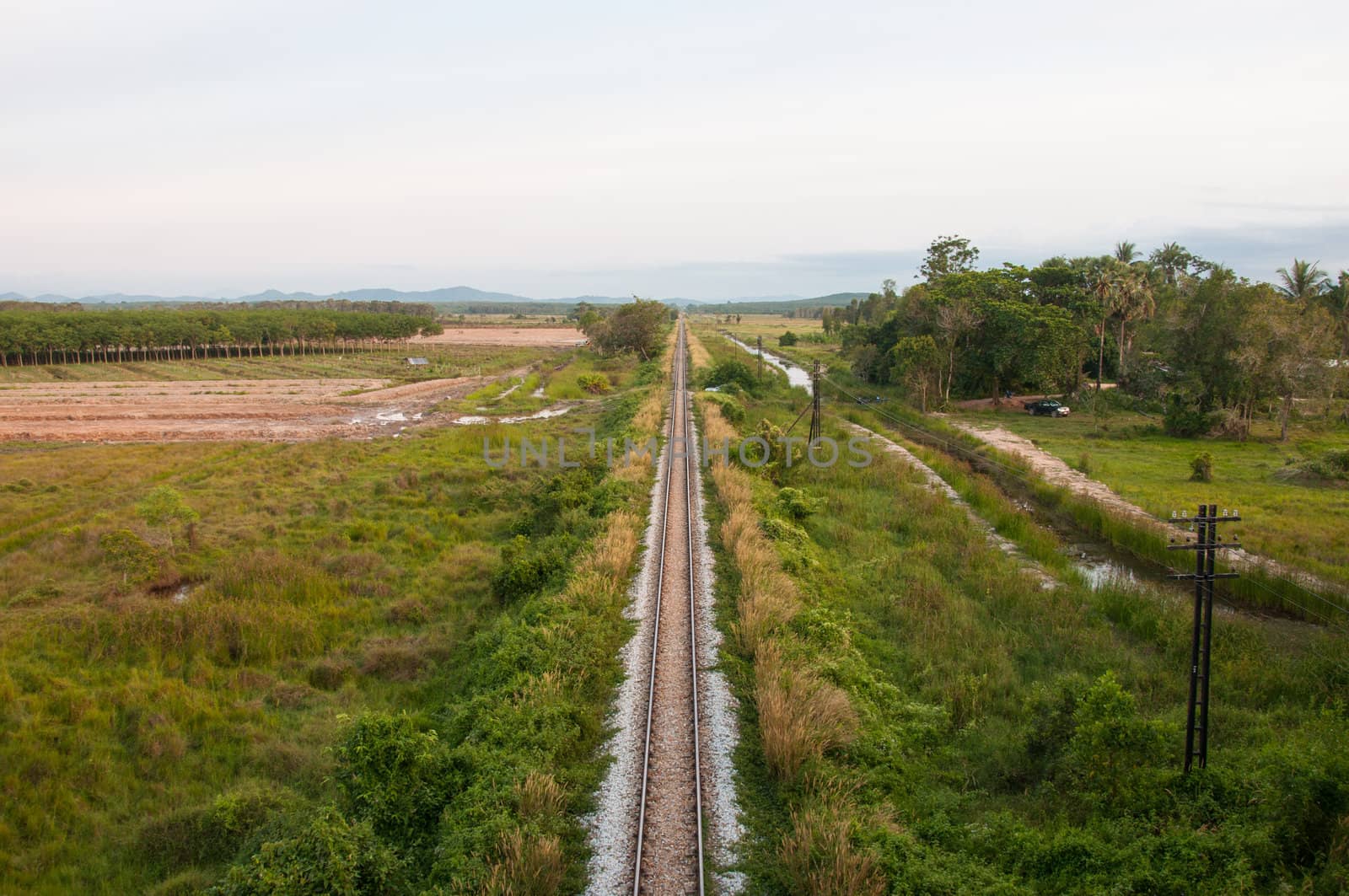 Railroad track in yala, thailand