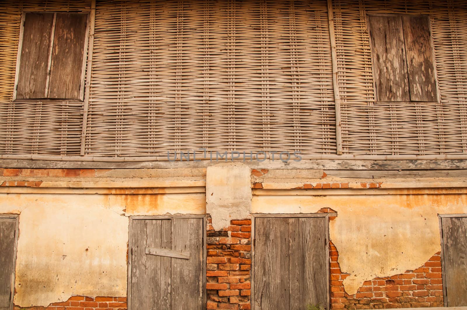 Old wall at Chiang Khan, Loei, Thailand.