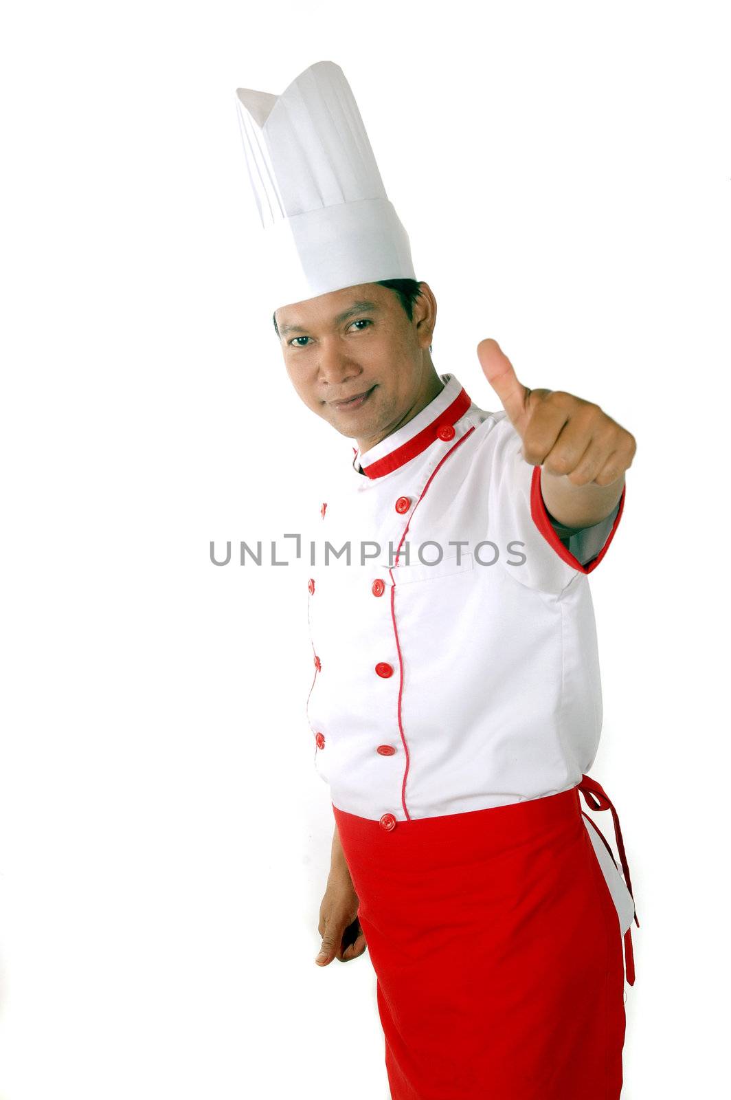 chef gives thumbs up sign by antonihalim