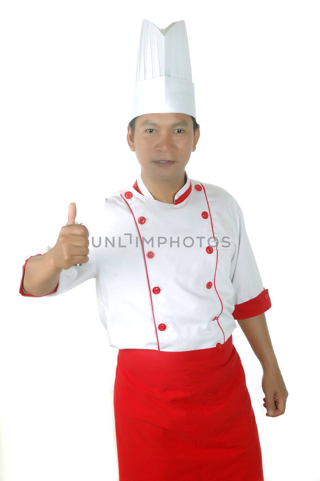 chef gives thumbs up sign  by antonihalim
