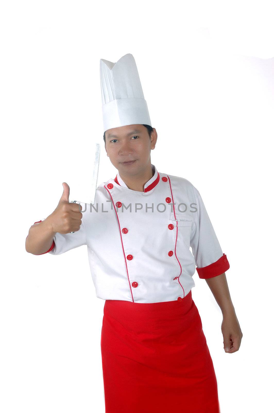 chef gives thumbs up sign  by antonihalim