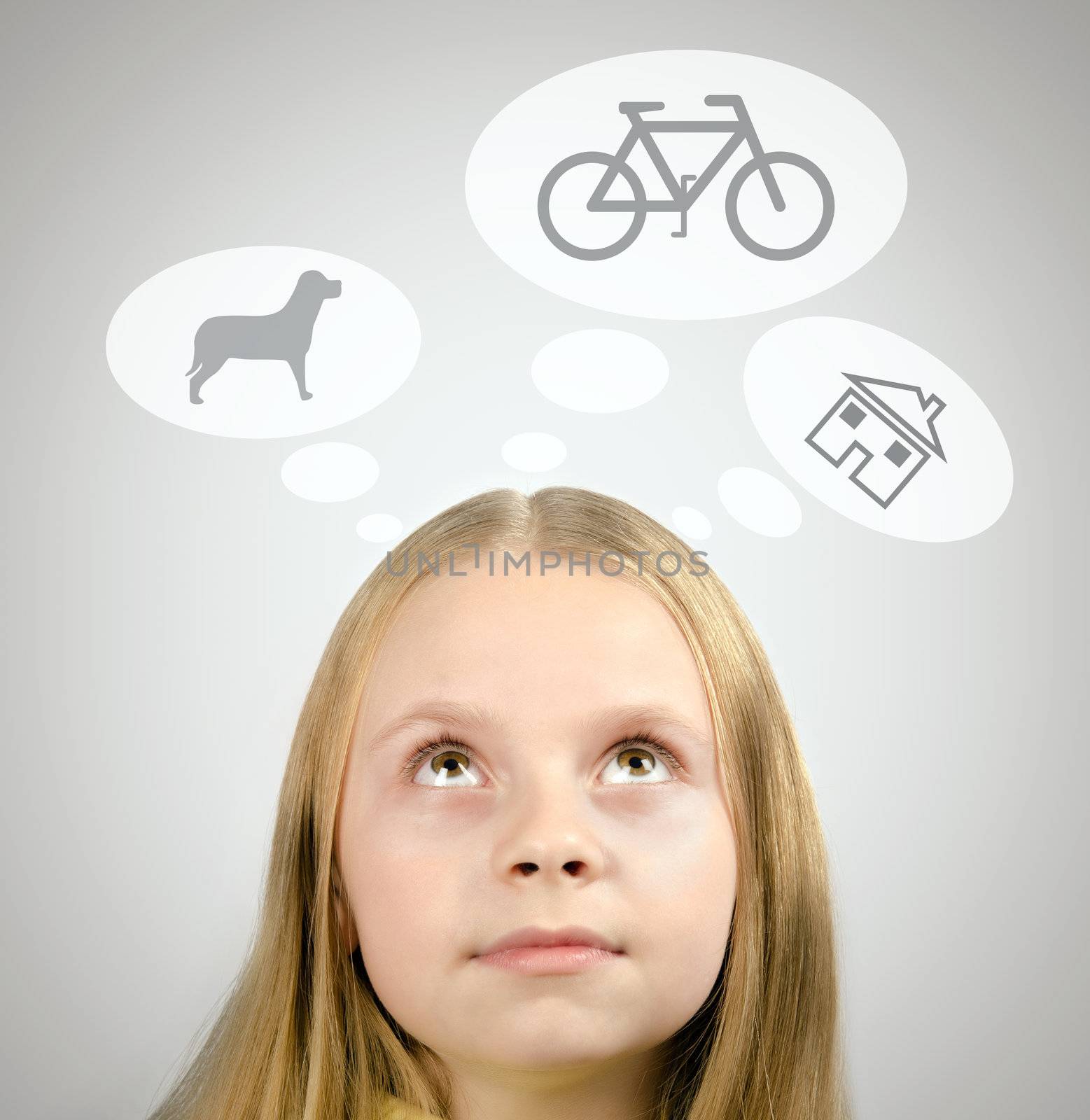 Close-up portrait of a beautiful child  looking up 
