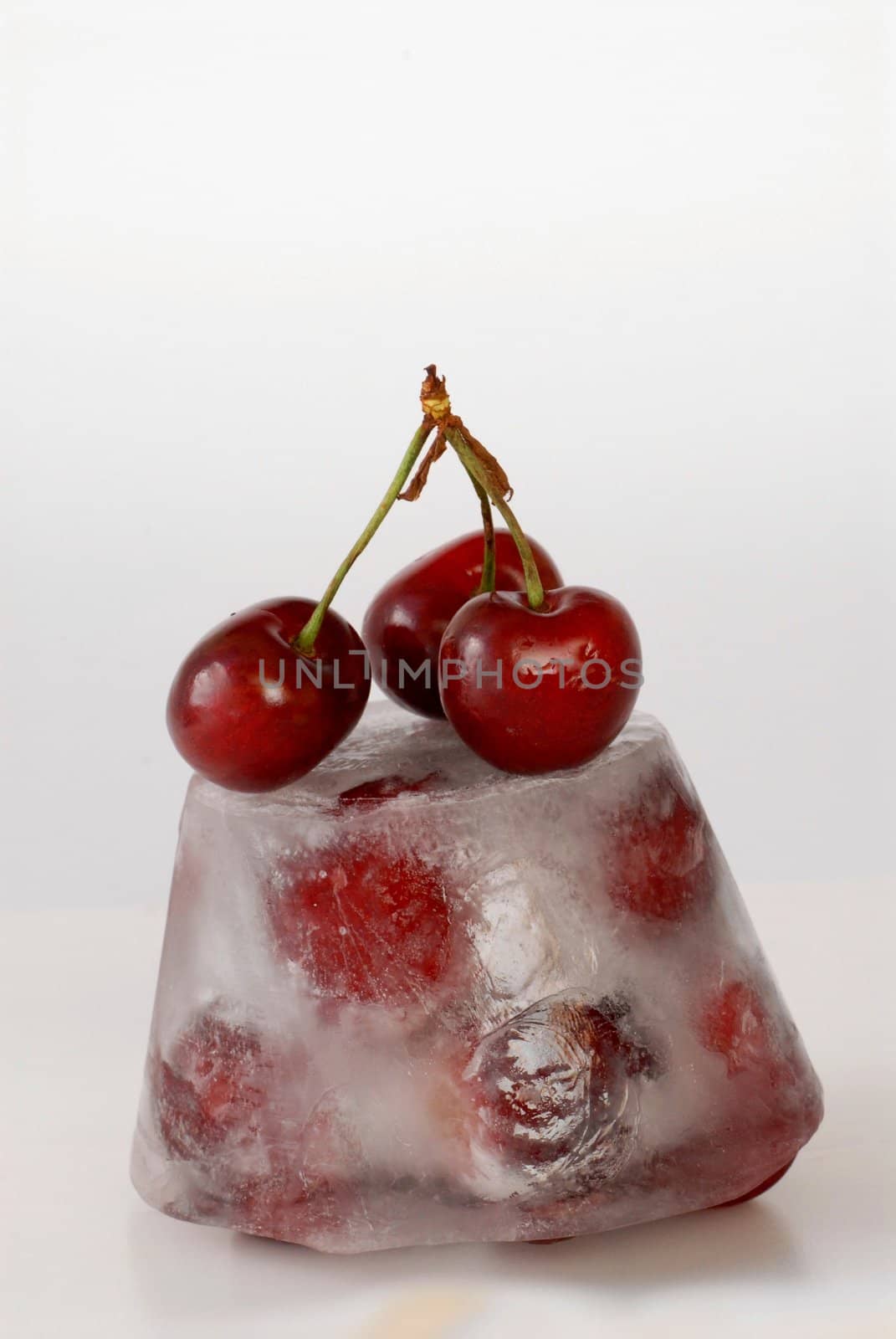 three cherries in the ice