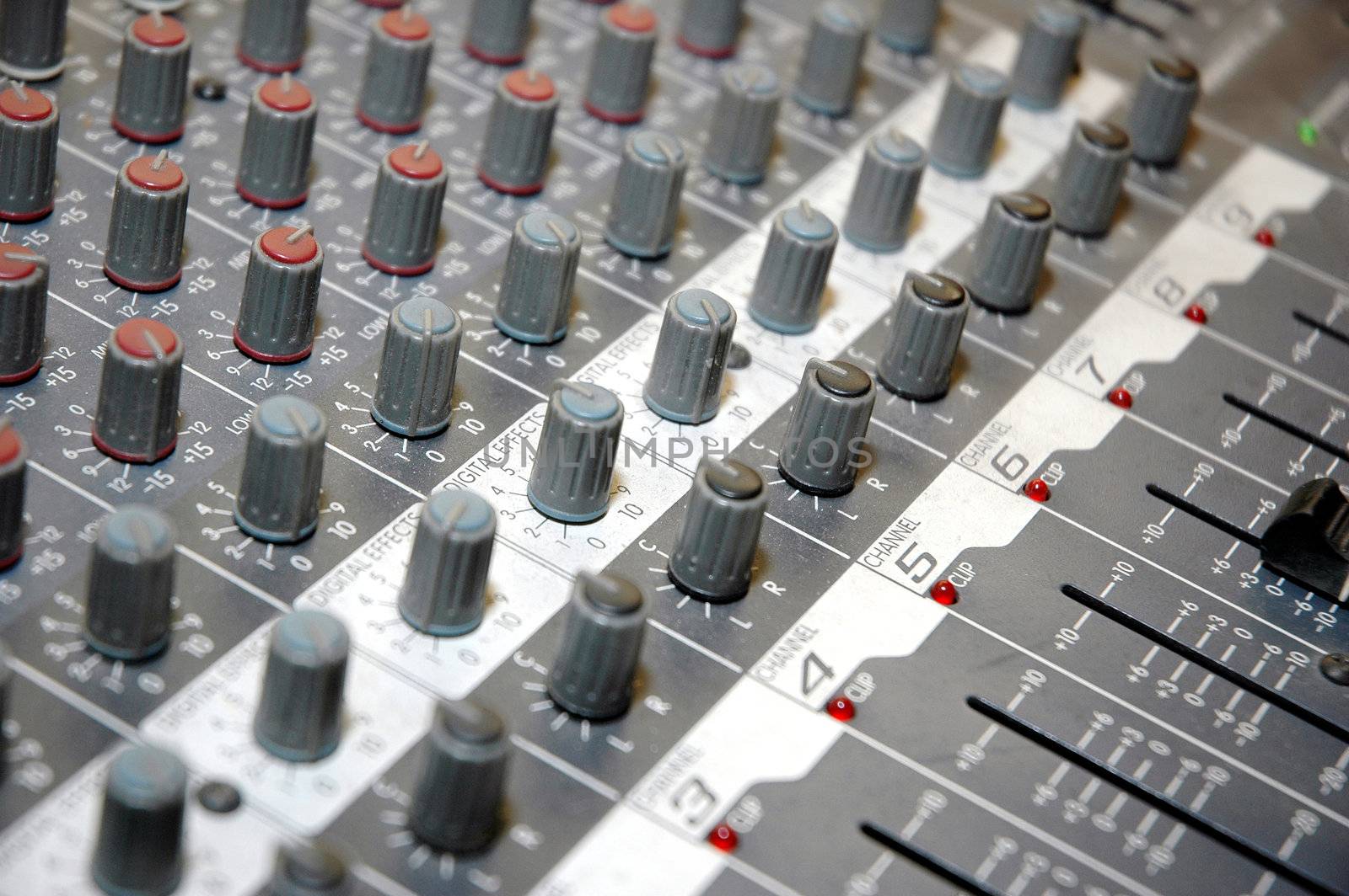 details of the control board sound mixer by antonihalim