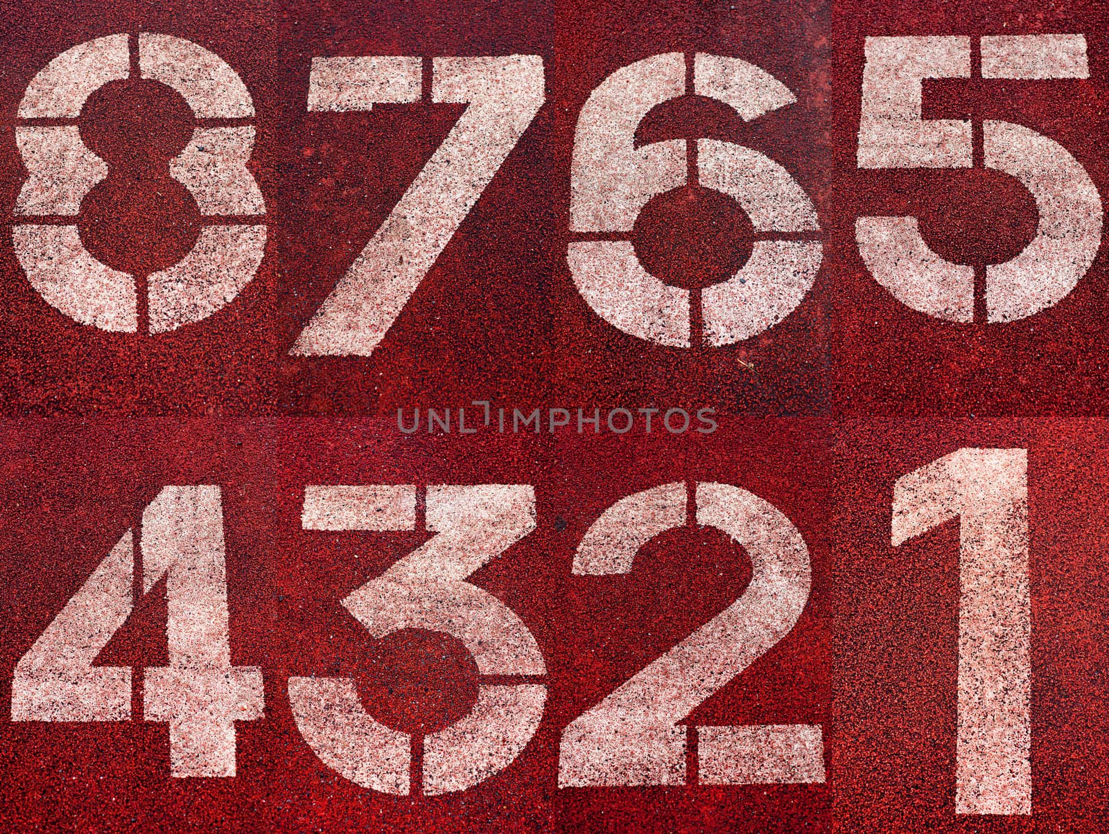 Numbers on running track by TanawatPontchour