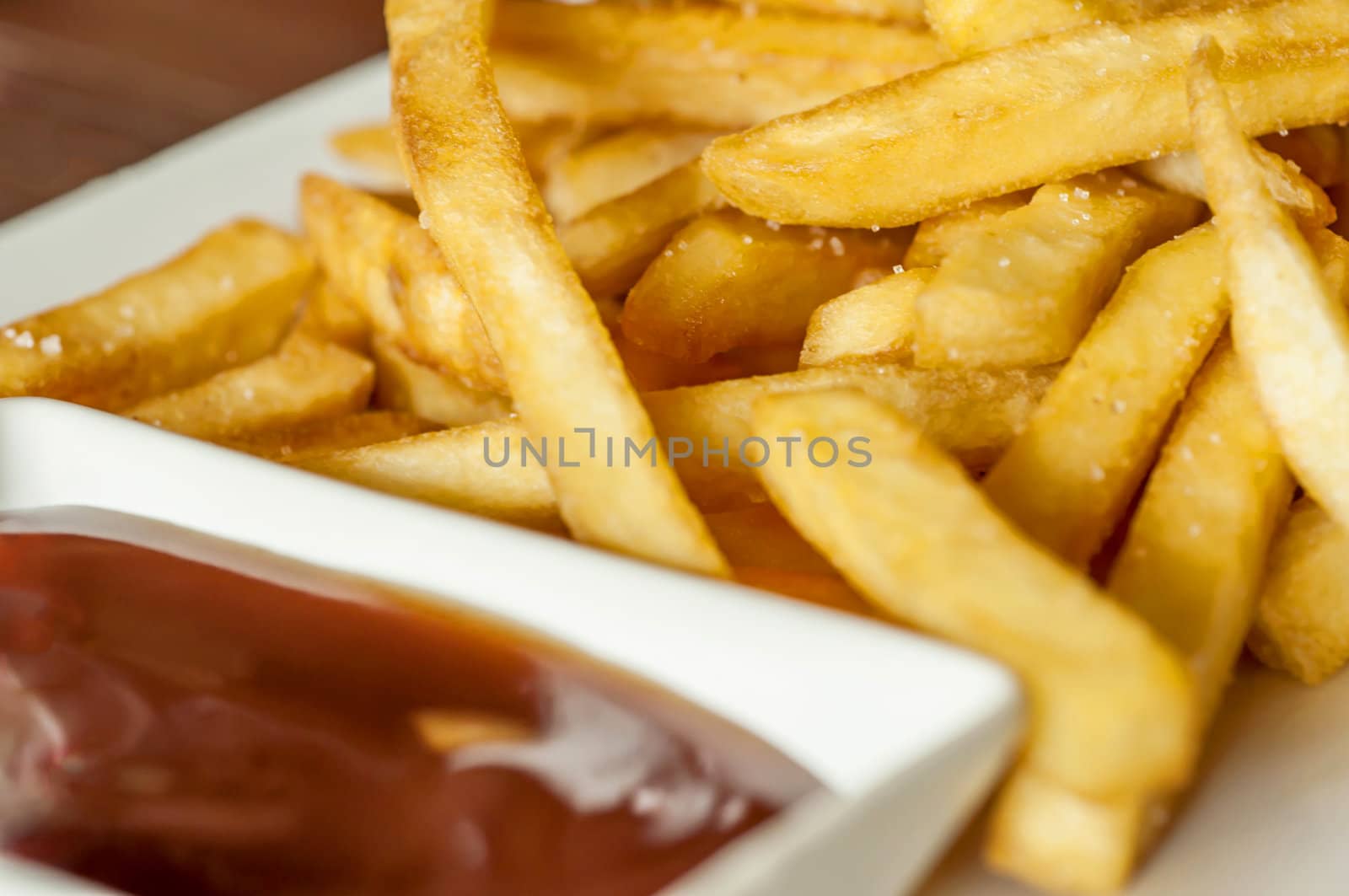 French Fries with Barbecue dipping by TanawatPontchour