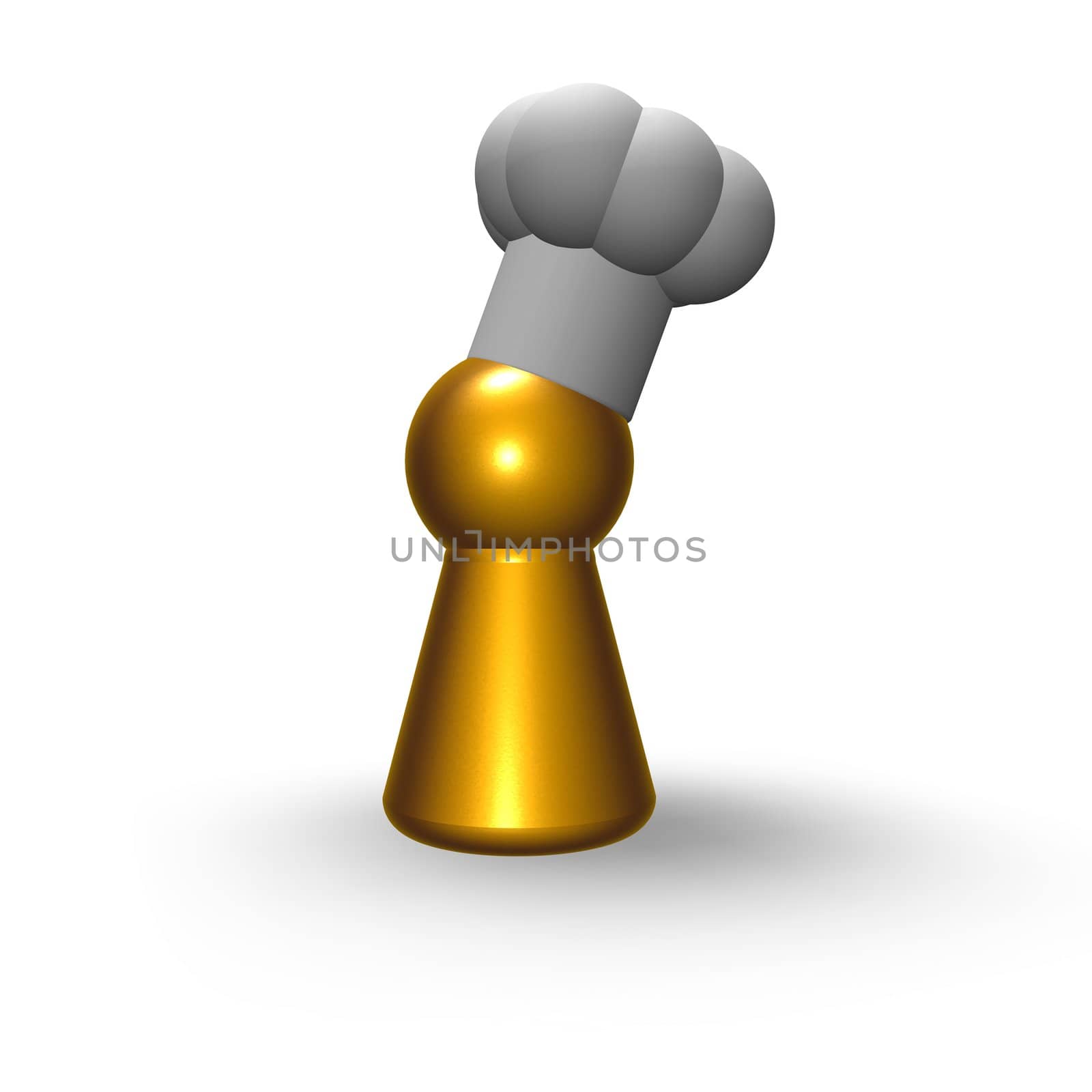 simple character cook on white background - 3d illustration