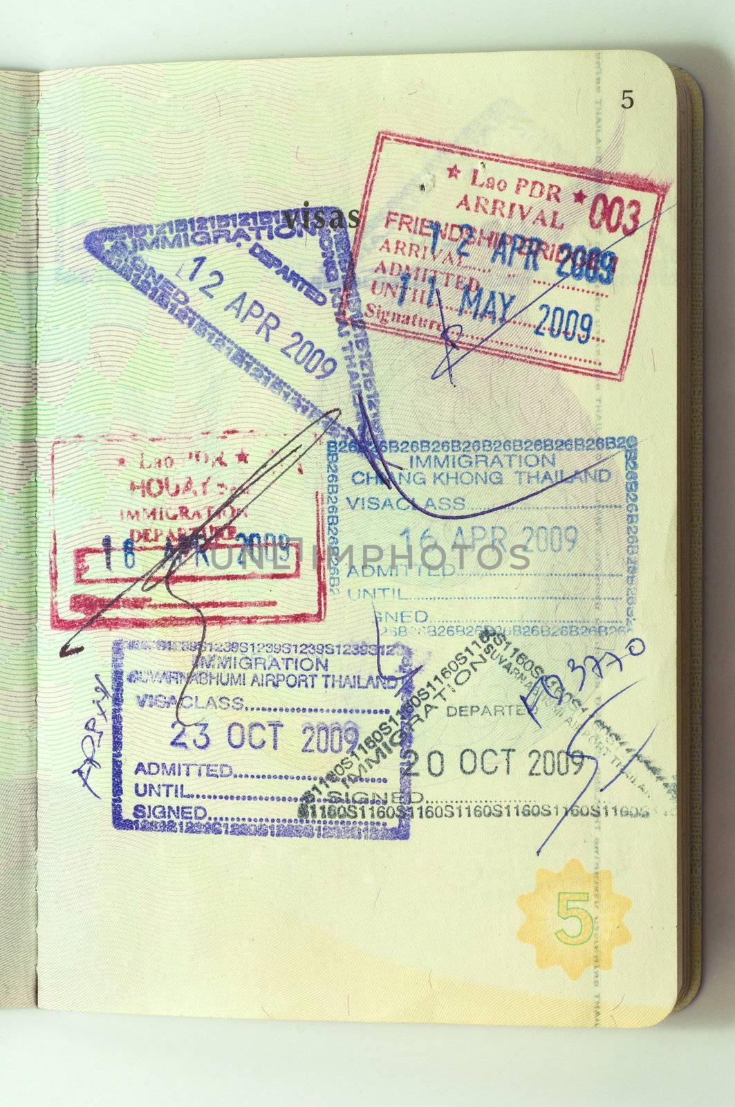 visa stamps on passport by TanawatPontchour