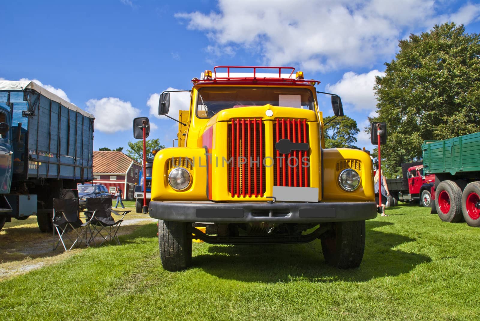 photo 1967 truck scania vabis (swedish) is shot on fredriksten fortress in halden at the annual amcar meeting