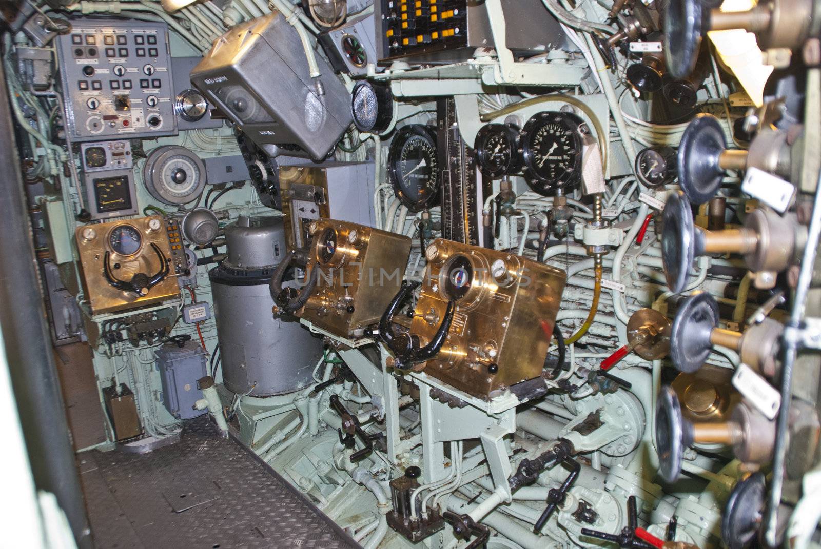 norwegian submarine mmu utstein, kobben class is a submarine museum located at the navy museum "karljohansvern" in horten, norway.  (control central)